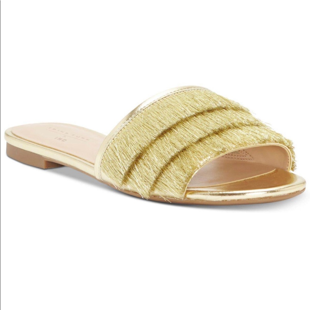 INC Gold Fringe Slides